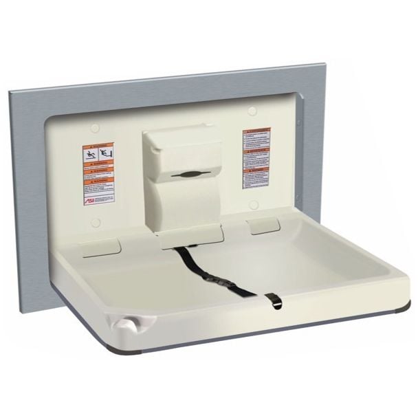 JD MacDonald Recessed Horizontal Baby Change Station Clad Stainless Steel [ 10-9018 ]