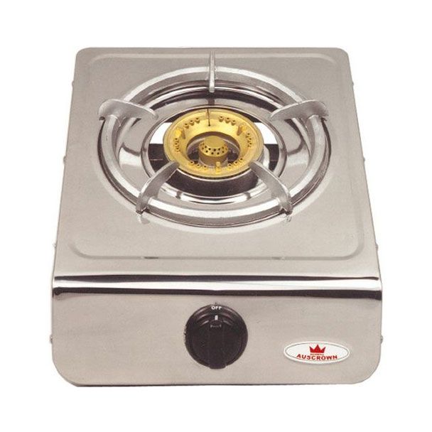 Auscrown LP Gas Wok Burner + Cast Iron Trivets & Brass Caps & Flame Failure Safety [ CK801PGS ]