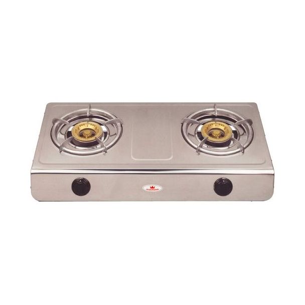 Auscrown Natural Gas 2 Wok Burners with Cast Iron Trivets & Brass Caps [ CK802NGS ]