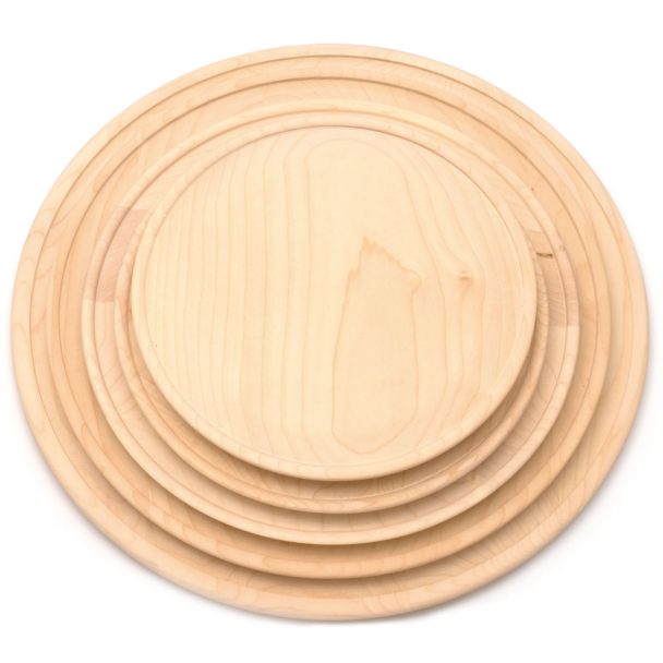 Klawe 30cm x 2cm Maple Wood Round Serving Board with Rim [ K0521301 ]