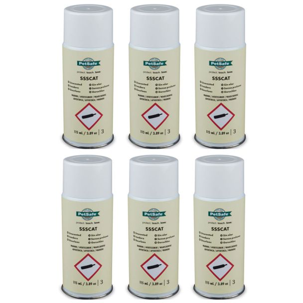 PetSafe SSSCAT Spray Deterrent Refill Can 115ml - 6 Can Bulk Pack [ PPD19-16166x6 ]