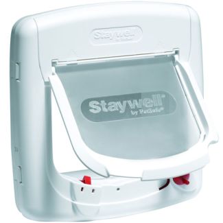 Staywell Deluxe Magnetic Cat Flap in White [ 400EF ]