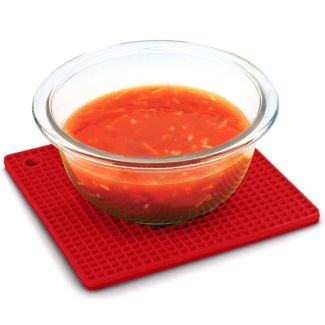 Silicone Zone Soft Cell Silicone Grid Pot Holder in Red [ 306579R ]
