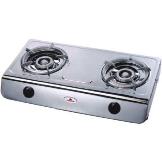 Auscrown LP Gas 2 Wok Burners + Cast Iron Trivets [ CK203LP ]