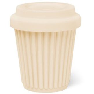 BYO Silicone Reusable Coffee Cup 230ml / 8 Oz in Lemon with Lemon Lid