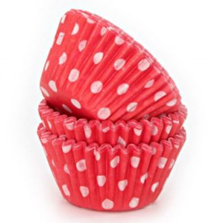 Dishy Swedish Made Greaseproof Medium Baking Cups x 60 Itsy Bitsy Red [ RDBC0001 ]
