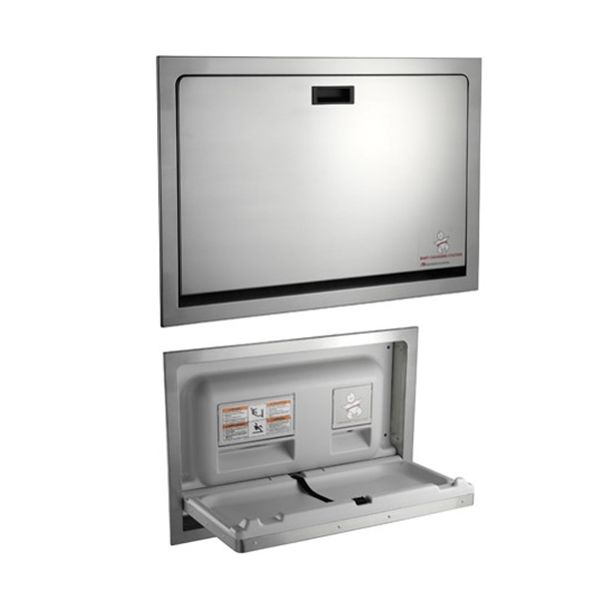 JD MacDonald Recessed Parallel Baby Change Station with Full Stainless Steel [ 10-9013 ]