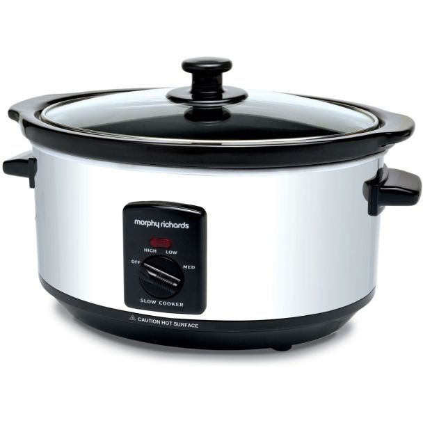 Morphy Richards 3.5L Polished Stainless Steel Slow Cooker with Removable Pot [ 48710 ]