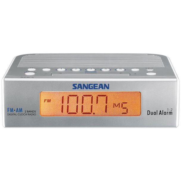 Sangean Analogue FM/AM Digital Tuning Clock Radio Silver [ RCR5S ]