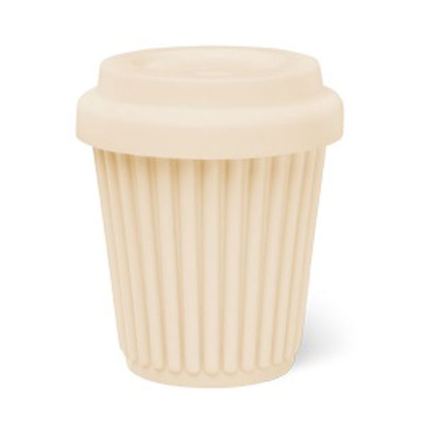 BYO Silicone Reusable Coffee Cup 230ml / 8 Oz in Lemon with Lemon Lid