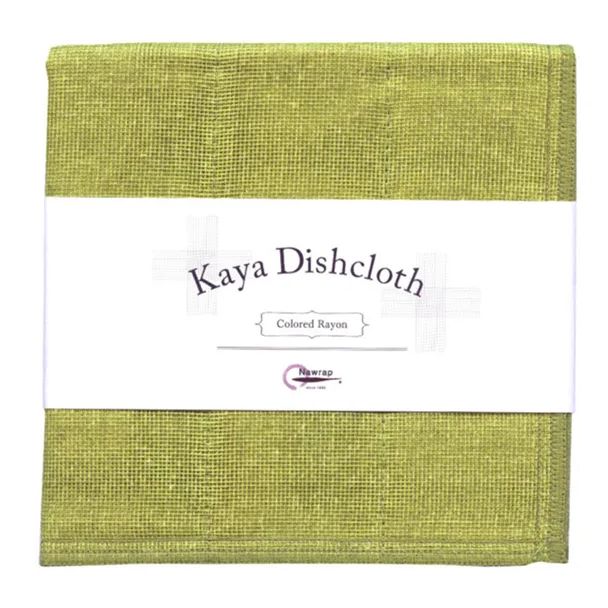 Nawrap Japanese Made Kaya Coloured Rayon Dishcloth in Leaf Green 30cm x 30cm [ E0000-17 ]