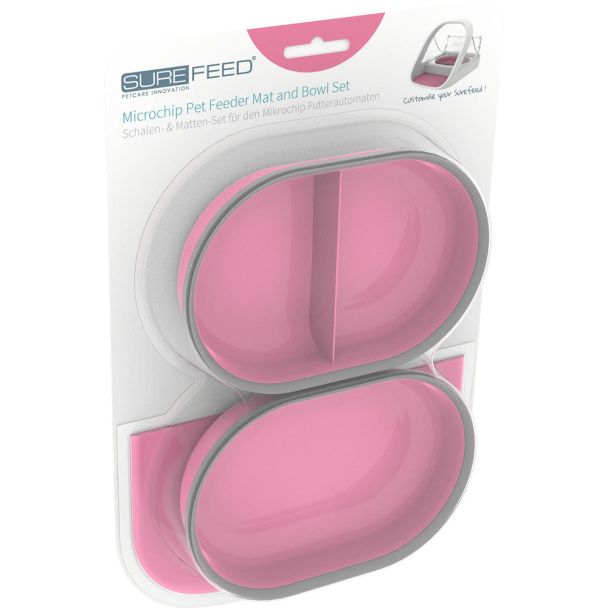 Sure PetCare Surefeed Pet Feeder Bowl & Mat Combo in Pink [ MBSPK ]