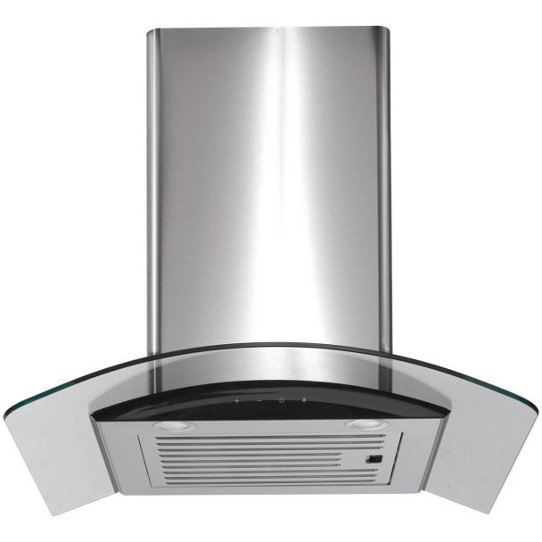 Euromaid 600mm Curved Canopy Glass & Stainless Steel Rangehood [ RGT6 ]