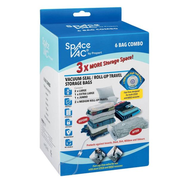 Space Vac Vacuum & Travel Storage Bags 6 Bag Combo Pack [ SVC6 ]